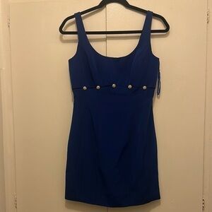 Niteline Blue Embellished Sheath Mini Dress